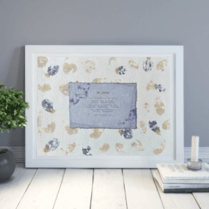 Art made using pigment from real plants as a backdrop. Atop, on handmade cotton paper, is a hand typed description for the archetype, the rescuer.