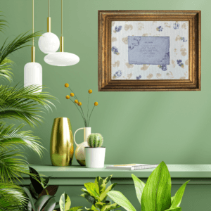 Art made using pigment from real plants as a backdrop. Atop, on handmade cotton paper, is a hand typed description for the archetype, the rescuer.