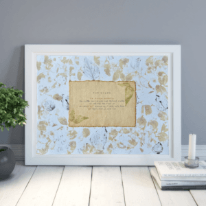 Art made using pigment from real plants as a backdrop. Atop, on handmade cotton paper, is a hand typed description for the archetype, the ruler.