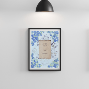 Best Job quote from Poster Girls by Meredith Ritchie on handmade floral paper with violets and lenten roses