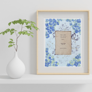 Best Job quote from Poster Girls by Meredith Ritchie on handmade floral paper with violets and lenten roses