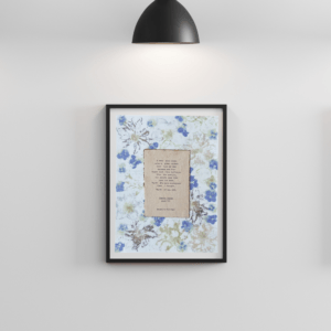 Courage quote from Poster Girls by Meredith Ritchie on handmade floral paper with violets and lenten roses