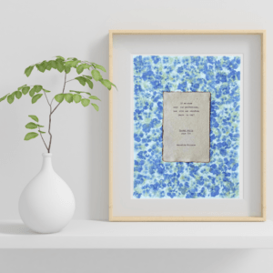 Show the Children quote from Poster Girls by Meredith Ritchie on handmade floral paper with violets
