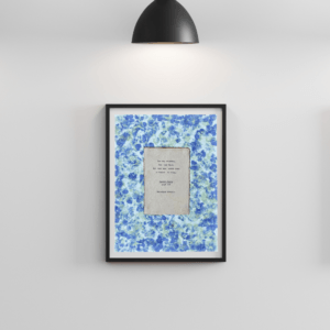 You May quote from Poster Girls by Meredith Ritchie on handmade floral paper with violets
